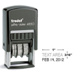 Looking for custom date stamp? The Trodat 4850 self-inking date stamp allows up to 1 line of customization above date. Fast Shipping