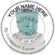 Looking for an Alaska notary stamp? This Xstamper round N53 model is eco-friendly with over 50% recycled content and carries a lifetime guarantee.