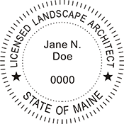 Need a landscape architect stamp? Check out our Maine licensed landscape architect stamp at the EZ Custom Stamps Store. Available in various mount options.