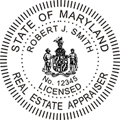 Looking for a real estate appraiser stamp for the state of Maryland? Find your occupation stamp on the EZ Custom Stamps store today.