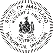 Looking for a residential real estate appraiser stamp for the state of Maryland? Find your occupation stamp on the EZOP Custom Stamps store today.