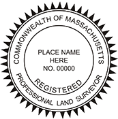 Looking for land surveyor stamps? Shop our Massachusetts registered professional land surveyor stamp at the EZ Custom Stamps Store. Available in several mount options.