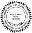 Looking for land surveyor stamps? Shop our Massachusetts registered professional land surveyor stamp at the EZ Custom Stamps Store. Available in several mount options.