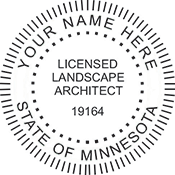 Need a landscape architect stamp? Shop for a Minnesota registered landscape architect stamp at the EZ Custom Stamps Store. Available in various mount options.