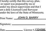 Looking for land surveyor stamps? Shop our Minnesota licensed land surveyor stamp at the EZ Custom Stamps Store. Available in several mount options.