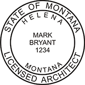 Looking for licensed architect professional stamps for the state of Montana? Shop for your custom architect professional stamp here at the EZ Custom Stamps store.