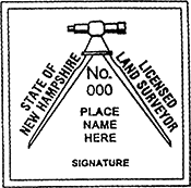 Looking for land surveyor stamps? Shop our New Hampshire licensed land surveyor stamp at the EZ Custom Stamps Store. Available in several mount options.