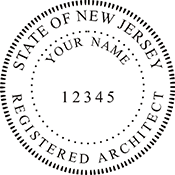 Looking for registered architect professional seal stamps for the state of New Jersey? Shop for your custom architect professional stamp here at the EZ Custom Stamps store.