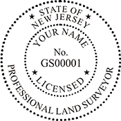 Looking for land surveyor stamps? Shop our New Jersey licensed professional land surveyor stamp at the EZ Custom Stamps Store. Available in several mount options.