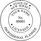 Looking for a professional planner stamp for the state of New Jersey? Find your occupation stamp at the EZ Custom Stamps store.