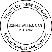 Looking for registered architect professional seal stamps for the state of New Mexico? Shop for your custom architect professional stamp here at the EZ Custom Stamps store.