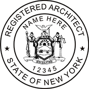 Looking for registered architect professional seal stamps for the state of New York? Shop for your custom architect professional stamp here at the EZ Custom Stamps store.