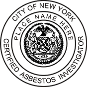 Looking for a city of New York Certified Asbestos Inspector stamp? Purchase this customizable and simple official New York stamp here at the EZ Custom Stamps store.