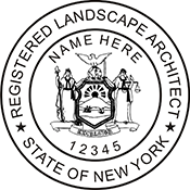 Looking for a landscape architect stamp? Buy this New York registered landscape architect stamp at the EZ Custom Stamps Store.