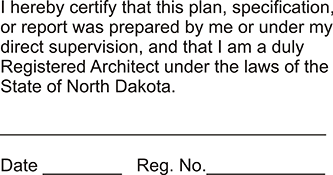 Looking for registered architect professional seal stamps for the state of North Dakota? Shop for your custom architect professional stamp here at the EZ Custom Stamps store.