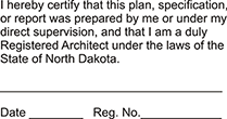 Looking for registered architect professional seal stamps for the state of North Dakota? Shop for your custom architect professional stamp here at the EZ Custom Stamps store.