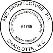Looking for registered architectural company professional stamps for North Carolina? Buy your custom North Carolina professional stamp here at the EZ Custom Stamps store.