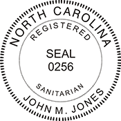Looking for a registered sanitarian stamp for the state of North Carolina? Purchase your occupation stamp at the EZ Custom Stamps store today.