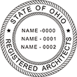 Looking for registered architect professional stamps for the state of Ohio? Buy your custom three-name architect professional stamp here at the EZ Custom Stamps store.