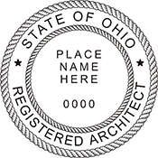 Looking for registered architect professional seal stamps for the state of Ohio? Shop for your custom two-name architect professional stamp here at the EZ Custom Stamps store.