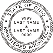 Need (2 names) Registered Architects Professional Stamps for the State of Ohio? Shop Custom Official Ohio 2 Registered Architects Professional Stamps here at EZ Custom Stamp Shop