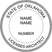 Looking for official licensed architect professional seal stamps for the state of Oklahoma? Shop for your custom architect professional stamp here at the EZ Custom Stamps store.
