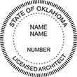 Looking for official licensed architect professional seal stamps for the state of Oklahoma? Shop for your custom architect professional stamp here at the EZ Custom Stamps store.