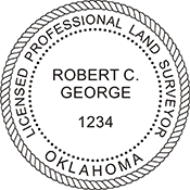 Looking for land surveyor stamps? Shop our Oklahoma licensed professional land surveyor stamp at the EZ Custom Stamps Store. Available in several mount options.