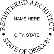 Looking for registered architect professional seal stamps for the state of Oregon? Shop for your custom architect professional stamp here at the EZ Custom Stamps store.