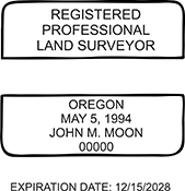 Looking for land surveyor stamps? Shop our Oregon registered professional land surveyor stamp at the EZ Custom Stamps Store. Available in several mount options.