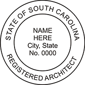 Looking for registered architect professional seal stamps for the state of South Carolina? Shop for your custom architect professional stamp here at the EZ Custom Stamps store.