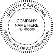 Looking for a Certificate of Authorization stamp for the state of South Carolina? Purchase your customizable authorization seal stamp here at the EZ Custom Stamps store.