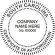 Looking for a Certificate of Authorization stamp for the state of South Carolina? Purchase your customizable authorization seal stamp here at the EZ Custom Stamps store.