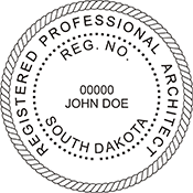 Looking for registered architect professional seal stamps for the state of South Dakota? Shop for your custom architect professional stamp here at the EZ Custom Stamps store.
