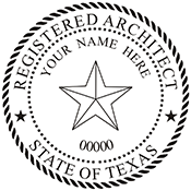 Need a registered architect professional stamp for the state of Texas? Shop this official Registered Architects Professional Stamp at the EZ Custom Stamps store.
