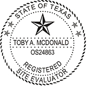 In need of a site evaluator stamp? Check out our Texas site evaluator stamps at the EZ Custom Stamps Store. Available in several mount options.