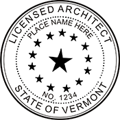 Need a licensed architect professional stamp for the state of Vermont? Shop this official Licensed Architects Professional Stamp at the EZ Custom Stamps store.