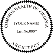 Need a architect professional stamp for the state of Virginia? Shop this official Commonwealth Architects Professional Stamp at the EZ Custom Stamps store.