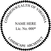 Need a landscape architect stamp? Buy this Virginia registered landscape architect stamp at the EZ Custom Stamps Store.