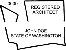 Need a registered architect professional stamp for the state of Washington? Shop this official Registered Architects Professional Stamp at the EZ Custom Stamps store.