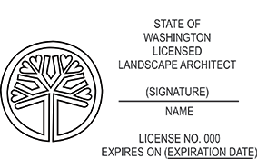 Need a landscape architect stamp? Buy this horizontal Washington licensed landscape architect stamp at the EZ Custom Stamps Store.
