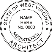 Need a registered architect professional stamp for the state of West Virginia? Shop this official Registered Architects Professional Stamp at the EZ Custom Stamps store.