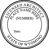 Need a licensed architect professional stamp for the state of Wyoming? Shop this official Licensed Architects Professional Stamp at the EZ Custom Stamps store.