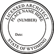 Need a licensed architect professional stamp for the state of Wyoming? Shop this official Licensed Architects Professional Stamp at the EZ Custom Stamps store.