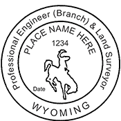 Looking for professional engineer stamps? Our Wyoming professional engineer and land surveyor stamps are available in several mount options, check them out at the EZ Custom Stamps Store.
