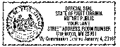 Official West Virginia notary public seal. Customize your own 1-5/8"W x 11/16"H self-inking notary public stamp at EZ Custom Stamps | (608) 310-4300.