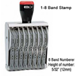 Looking for a traditional stamp numberer? This 8 band numberer requires a separate stamp pad and is best for office work that doesn't require customized stamps.