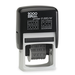 Looking for phrase stamps? Find the Cosco 2000 Plus S220 Non customizable 12 popular message self-inking phrase stamp at the EZ Custom Stamps Store.