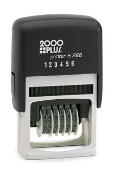 Looking for stamp numberers? Find the Cosco 2000 Plus S226 6 band non customizable self-inking stamp dater at the EZ Custom Stamps Store.