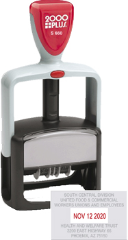 Need self-inking stamp daters? Find the Cosco 2000 Plus S660 customizable two-color self-inking stamp dater in the EZ Custom Stamps Store.